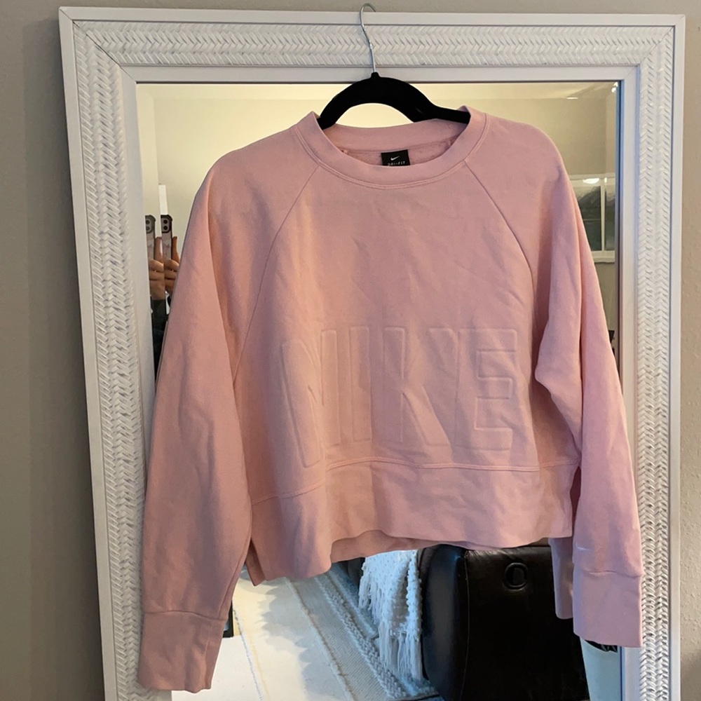 Pink Nike Dri-Fit Crewneck Sweatshirt - Size Small